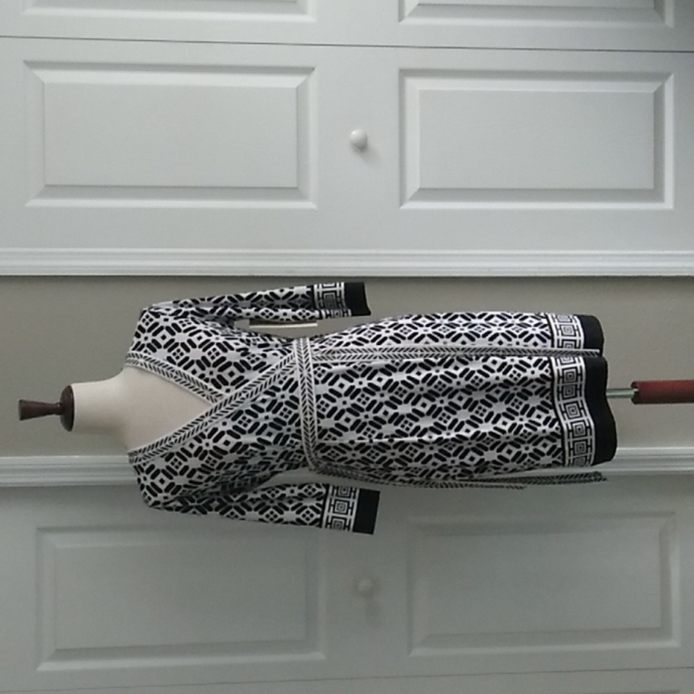 Boston proper wrap dress  black and white dress